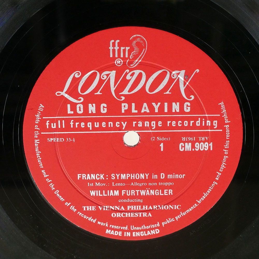 英 フルトヴェングラー/セザール・フランク:交響曲/LONDON CM9091 LP_画像2