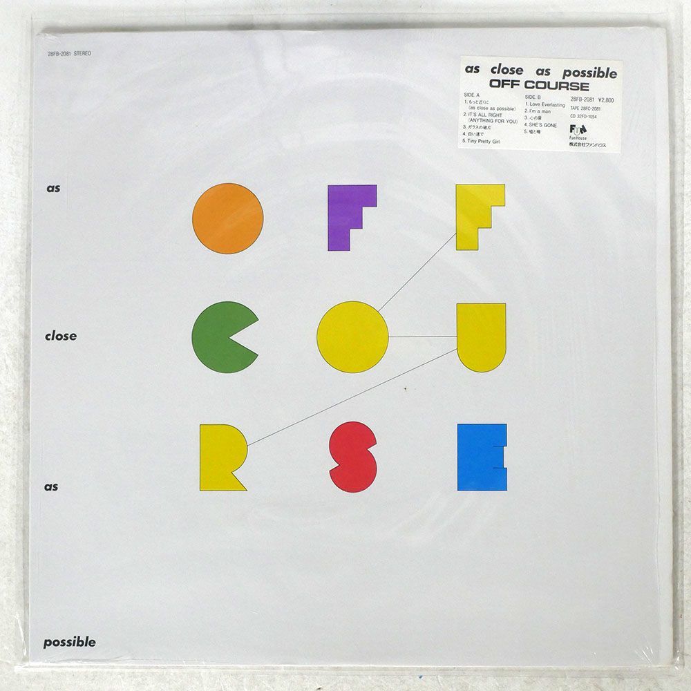 オフコース/AS CLOSE AS POSSIBLE/FUN HOUSE 28FB2081 LP_画像1