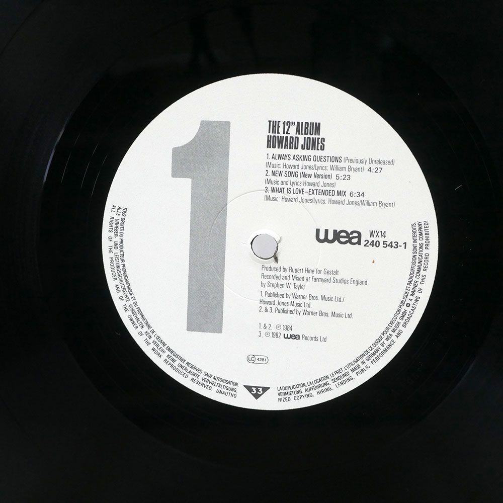 英 HOWARD JONES/12" ALBUM/WEA WX14 LP_画像2