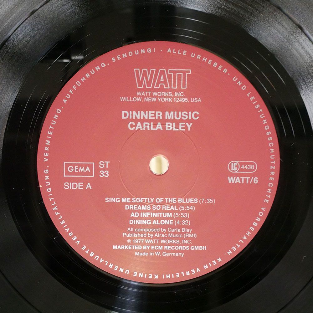 CARLA BLEY/DINNER MUSIC/WATT WORKS WATT6 LP_画像2