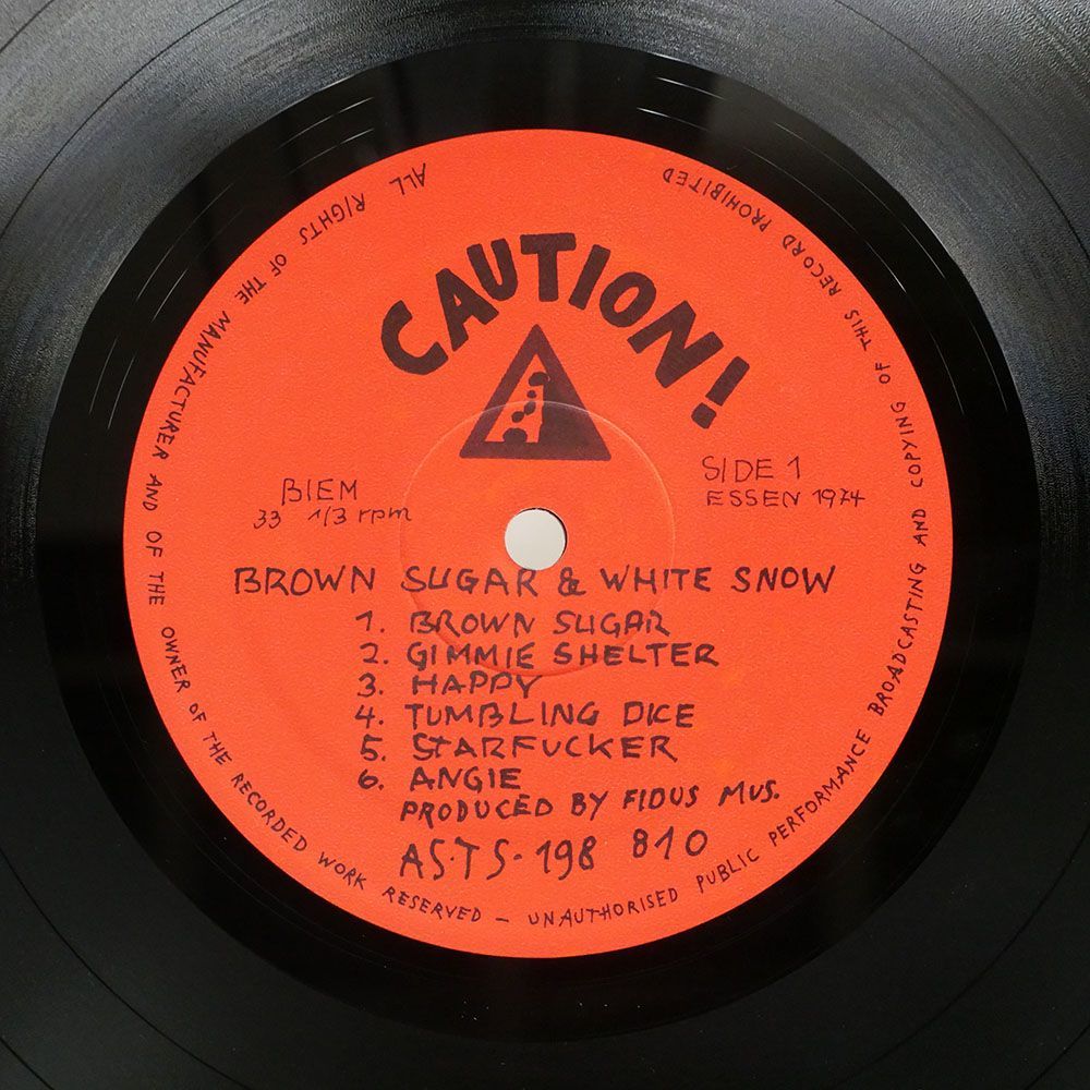 ブート ROLLING STONES/BROWN SUGAR & WHITE SNOW/CAUTION! ASTS198810 LP_画像2