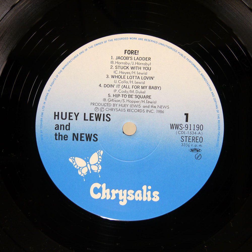帯付き HUEY LEWIS & THE NEWS/FORE/CHRYSALIS WWS91190 LP_画像2
