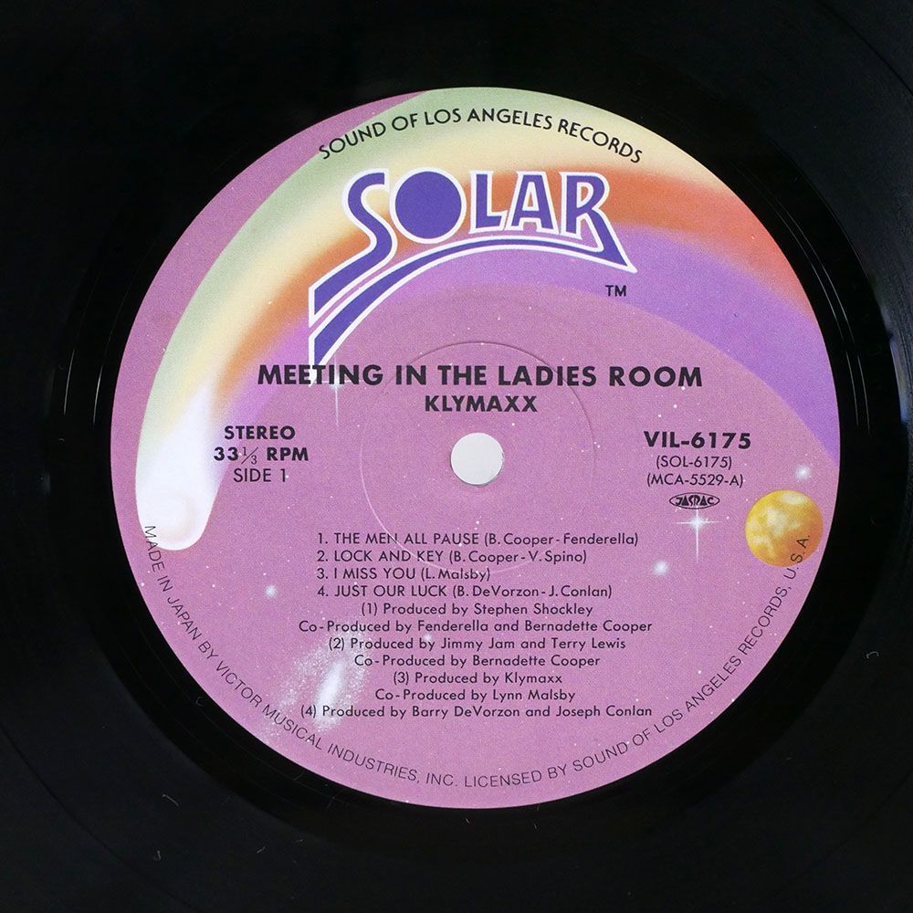 クライマックス/MEETING IN THE LADIES ROOM/SOLAR VIL6175 LP_画像2