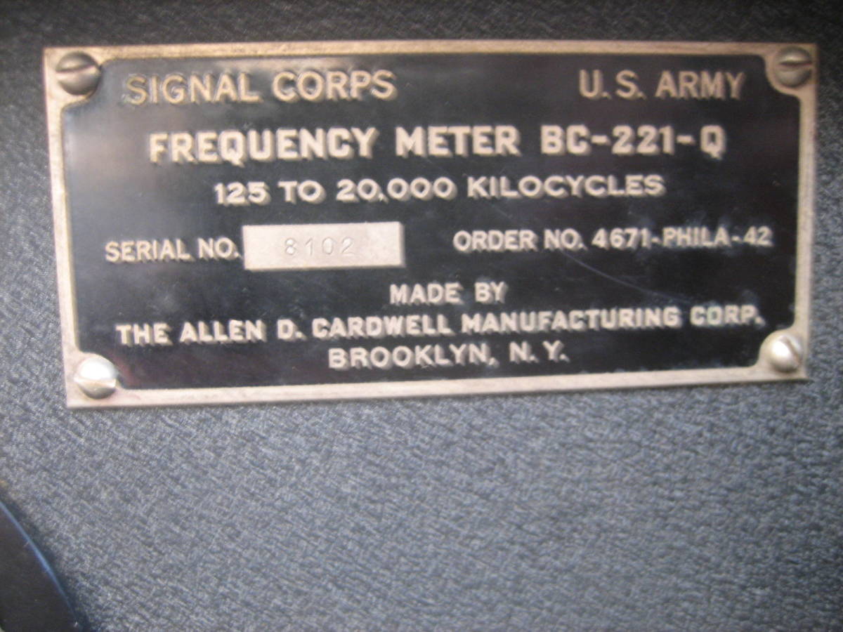 周波数計 Frequency Meter US Army BC-221-Q 当時物 アマチュア無線 _画像2