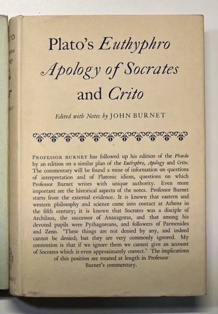 プラトン オックスフォードクラシカルテキスト Plato's Euthyphro, Apology of Socrates and Crito Oxford Classical Texts 匿名配送_画像1