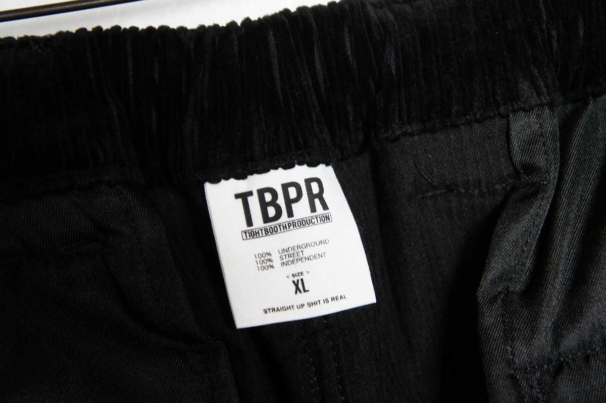 美品20AW TBPR TIGHTBOOTH PRODUCTION タイトブース FW20-B04 CORD BAGGY PANTS コーデュロイ ワイド バギー パンツ 黒1125N_画像5