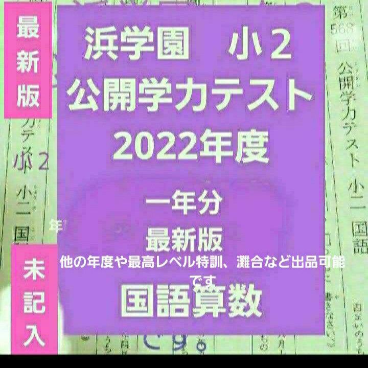 浜学園　小２　公開学力テスト　国語算数　１年分