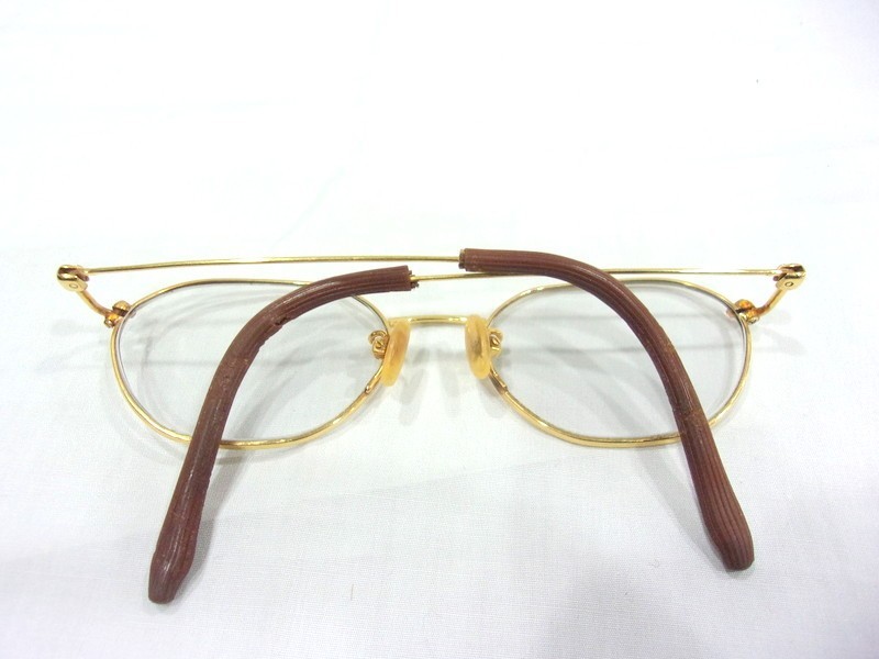 1000円スタート 眼鏡 K18 18金 メーカー名記載なし 18金眼鏡 フルリム 度入り眼鏡 総重量約22.0g めがね メガネ 10 HH1011_画像8
