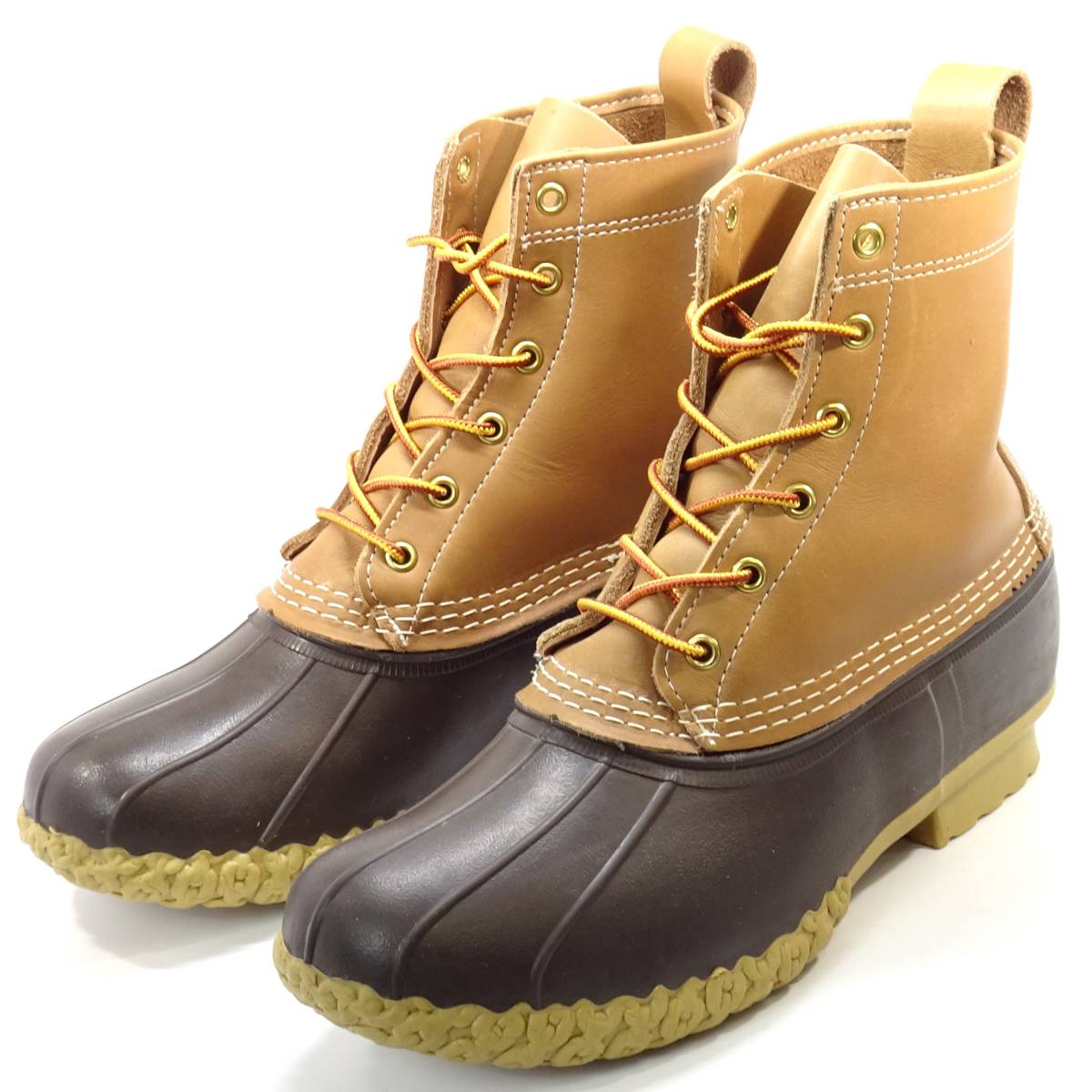 即決 USA製 L.L.Bean Bean Boots 8 ビーンブーツ エルエルビーン 175052 メンズ Tan/Brown ブラウン フルグレインレザー アウトドア _画像1