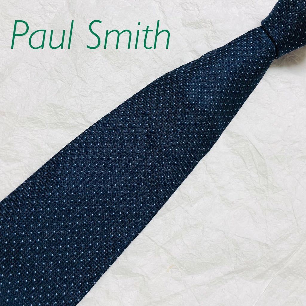 ■極美品■Paul Smith ポールスミス　ネクタイ　ドット総柄　シルク100% イタリア製　ブルー_画像1