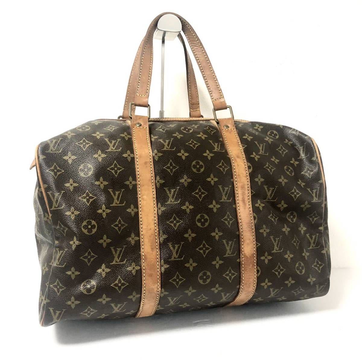 LOUIS VUITTON ルイヴィトン モノグラム サックスプール45 ボストンバッグ PVC×レザー M41624 ブラウン ECLAIR社ファスナーの画像2