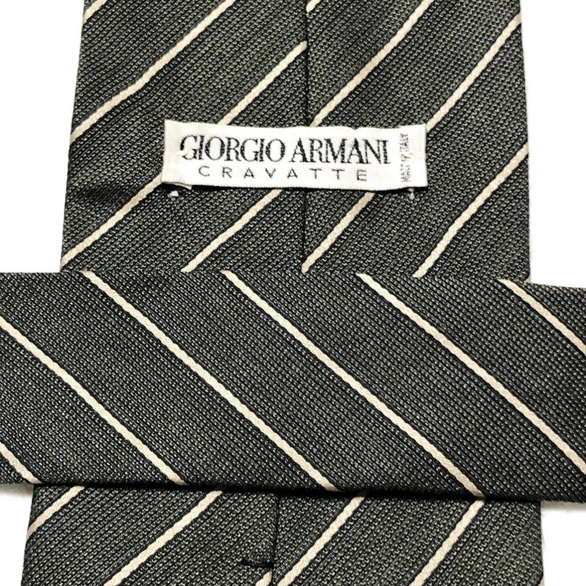 # beautiful goods # rare silk .#GIORGIO ARMANI CRAVATTEjoru geo Armani necktie reji men taru stripe silk & wool Italy made 