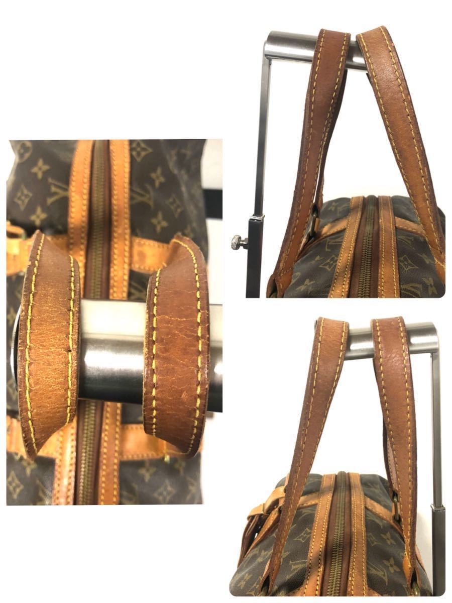 LOUIS VUITTON ルイヴィトン モノグラム サックスプール45 ボストンバッグ PVC×レザー M41624 ブラウン ECLAIR社ファスナーの画像6