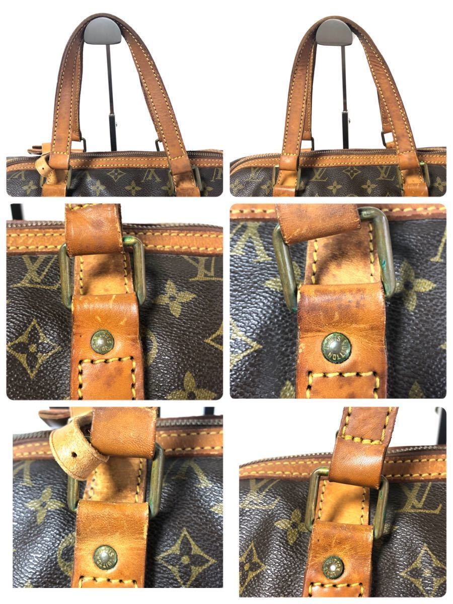 LOUIS VUITTON ルイヴィトン モノグラム サックスプール45 ボストンバッグ PVC×レザー M41624 ブラウン ECLAIR社ファスナーの画像7