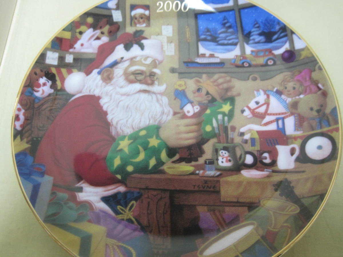 【T106】未使用　Noritakeノリタケ クリスマス プレート　サンタクロース　2000年　直径約20㎝　三越　MITSUKOSHI _画像3