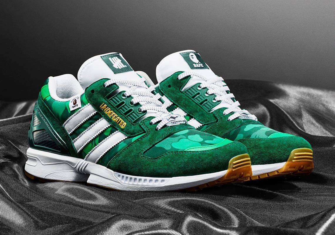 A BATHING APE × UNDEFEATED × Adidas Originals ZX 8000 Green FY8851 アベイシングエイプ アンディフィーテッド アディダス size US 11