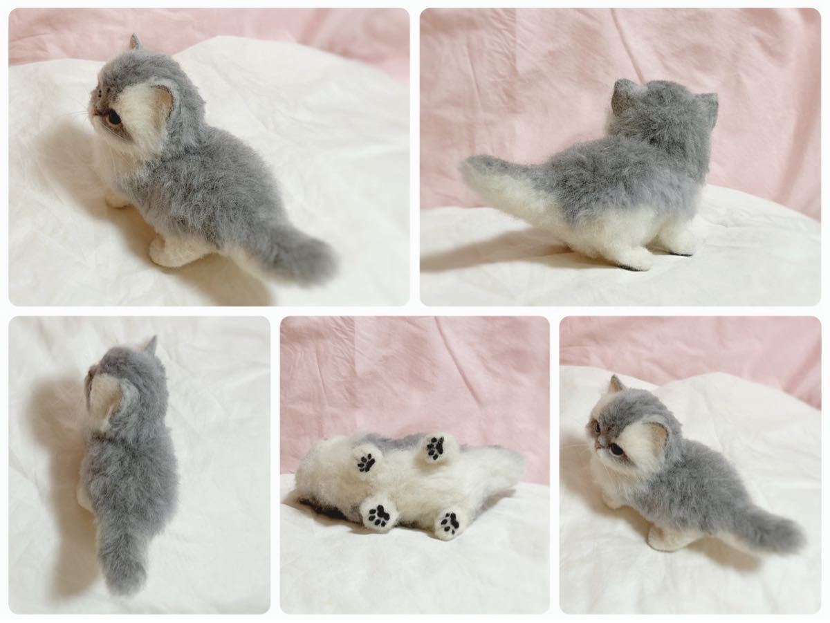 nenneco. チンチラシルバー 子猫 羊毛フェルト ハンドメイド nenneco. チンチラシルバー 子猫 羊毛フェルト ハンドメイド