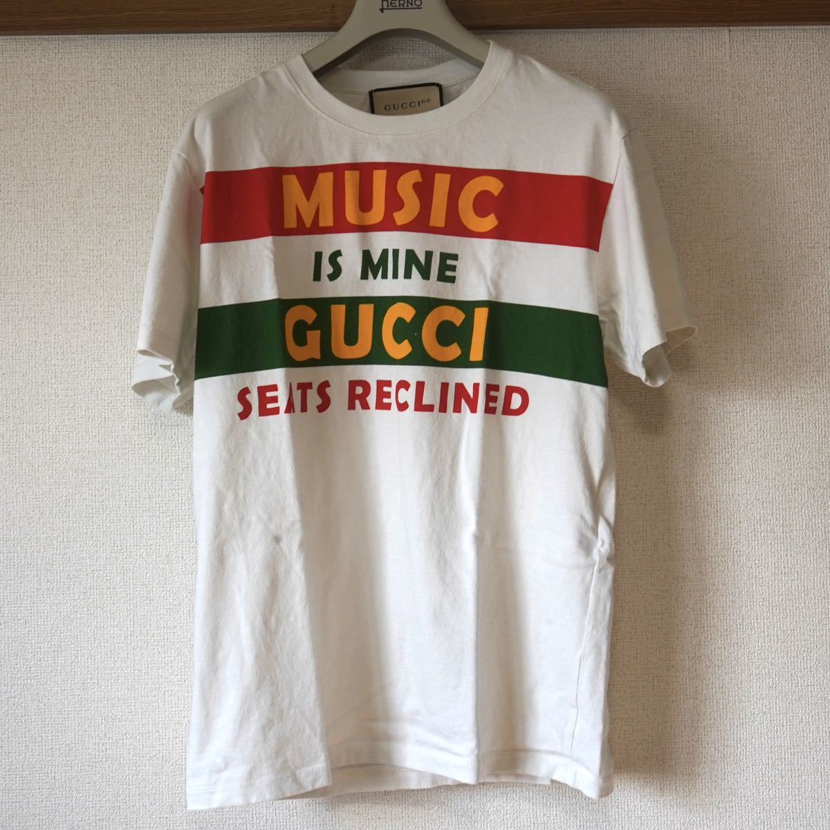 【GUCCI】グッチ 100周年MUSIC IS MINE プリント Tシャツ 白