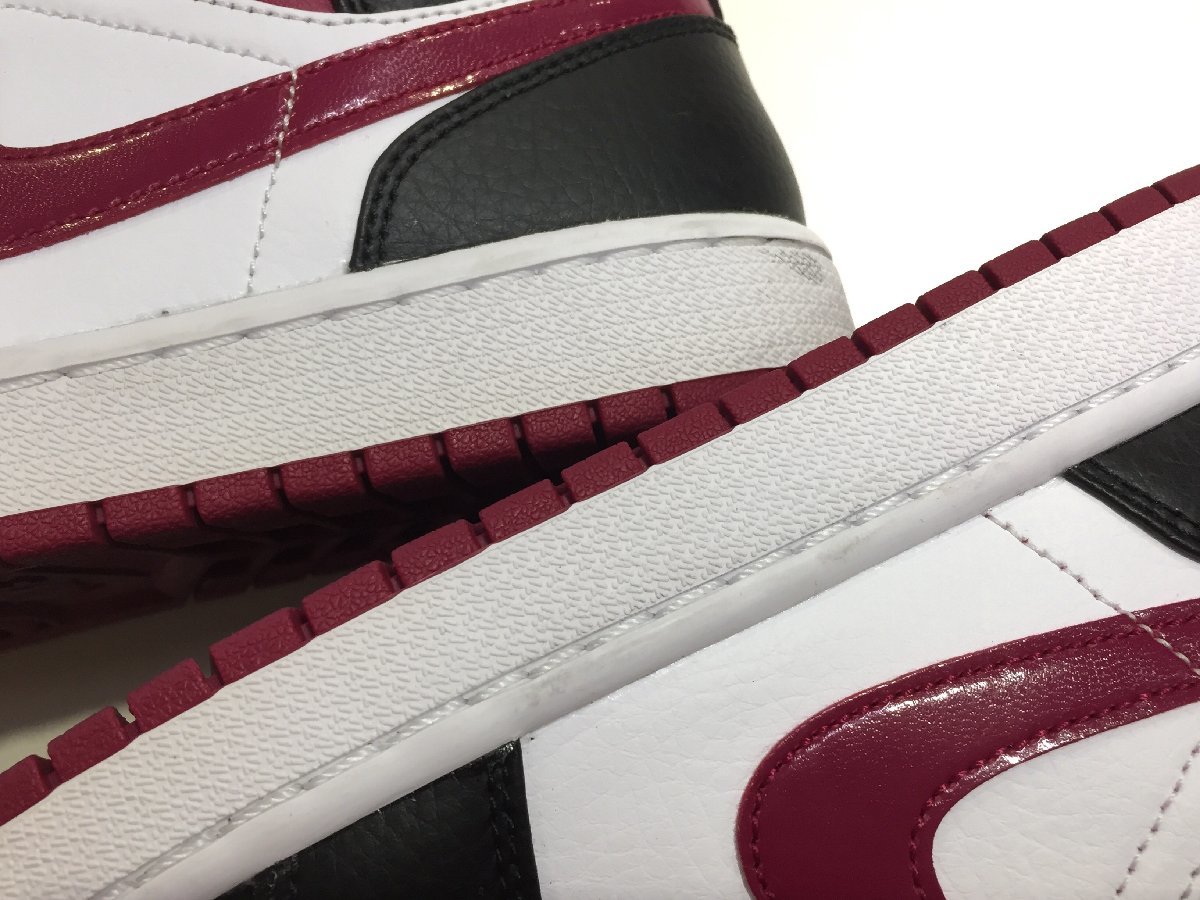 箱付 NIKE ナイキ 554724-066 AIR JORDAN 1 MID エア ジョーダン 1 ミッド スニーカー 27cm BLACK/NOBLE RED-WHITE ノーブルレッド_画像9