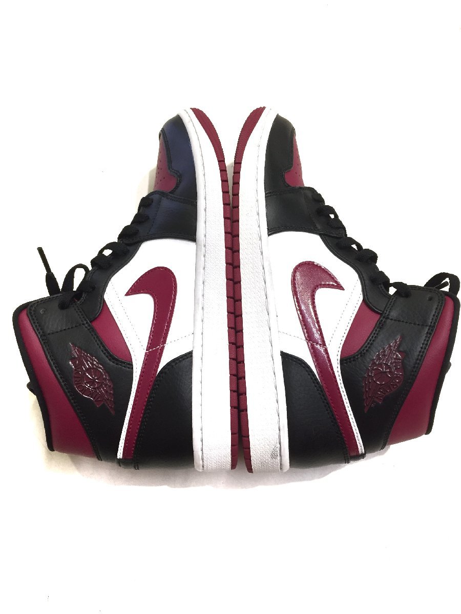 箱付 NIKE ナイキ 554724-066 AIR JORDAN 1 MID エア ジョーダン 1 ミッド スニーカー 27cm BLACK/NOBLE RED-WHITE ノーブルレッド_画像4