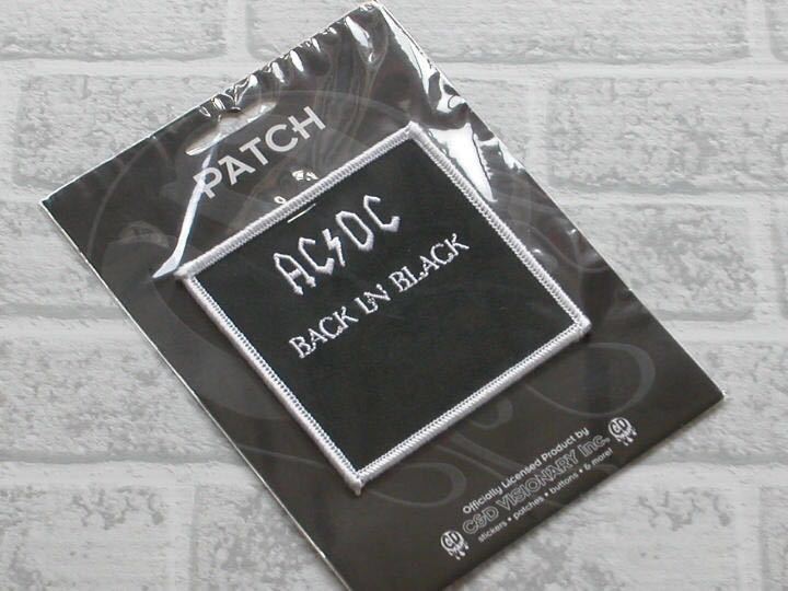 AC/DC Black in Black 公式ライセンス品 C&D VISIONARY アイロンワッペン 電源 イナズマ オフィシャルライセンス品_画像1