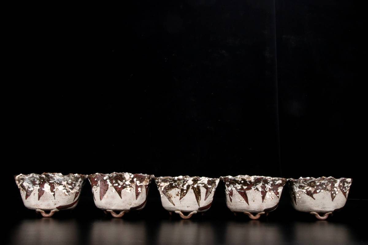 お歳暮 。◇錵◇ 古美術品 尾形乾山 図変角向付 16cm 5客 箱付 唐物