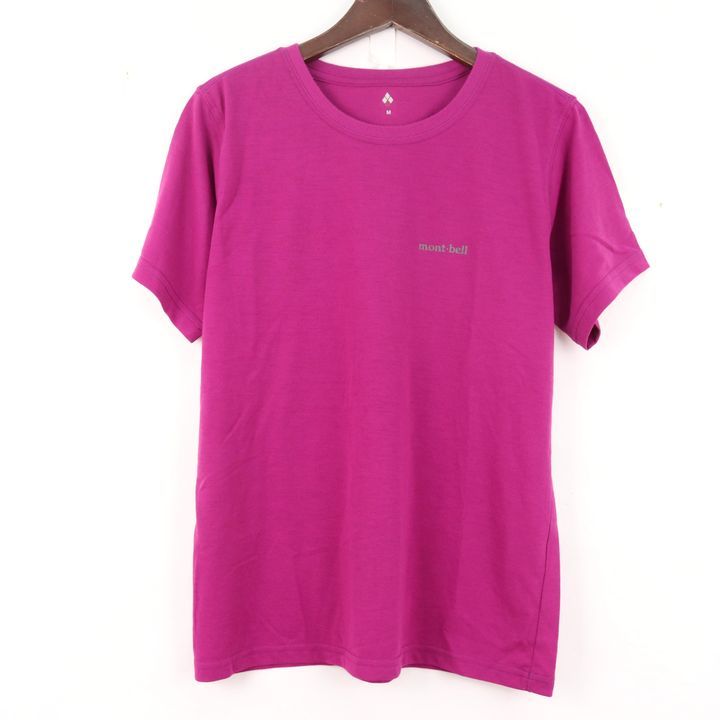 モンベル Tシャツ 半袖 WIC.T ワンポイントロゴ #1104714 アウトドア トップス レディース Mサイズ パープル mont-bellの画像1