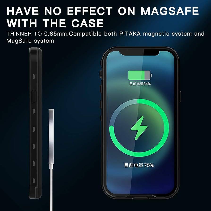 2313077 防水 iPhone12Pro ケース 完全防水 Magsafe 充電対応 頑丈 防塵 薄型 軽量 耐衝撃 スタンド機能 アウトドア ストラップ付き IP68_画像7