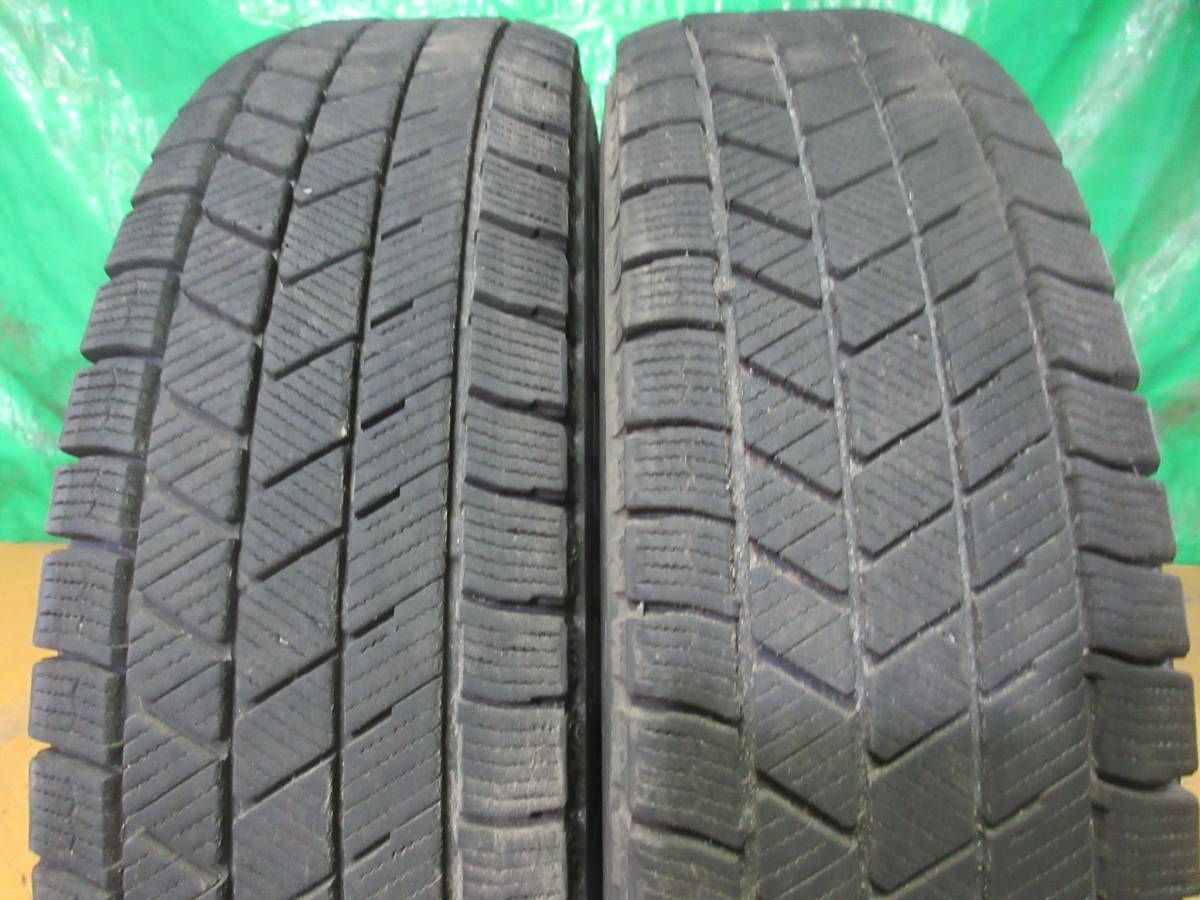 パンク修理済 2021年製 ブリヂストン ブリザック BRIDGESTONE BLIZZAK VRX3 165/80R13 2本 No.4328上 スタッドレス 冬タイヤ 70％残溝_画像2