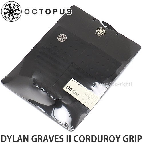 1円～ OCTOPUS DYLAN GRAVES II CORDUROY GRIP Black 12 x 11 オクトパス グリップ サーフィン デッキパッド 滑り止め [同梱不可]_画像1