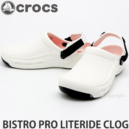 1円～ crocs bistro pro literide clog Wht M8(26.0cm) クロックス ビストロ クロッグ サンダル ワーク 業務 仕事 [同梱不可]_画像1