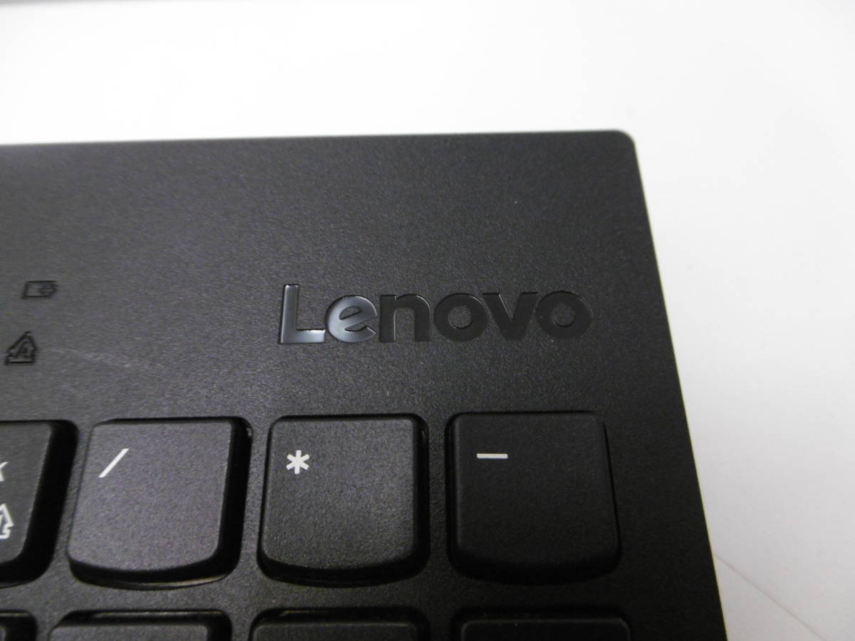 PC祭 Lenovo ワイヤレスキーボード KBRFBU71&BUFFALO USBコード付きマウス レノボ バッファロー パソコン 作動未確認 使用品 自宅保管品 _画像7