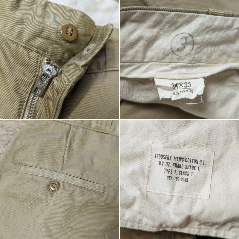 60s [US ARMY] Chino Trousers / 60 period chino trousers W33 pants chinos army chinoTALON military the US armed forces the truth thing Vintage 50s70s