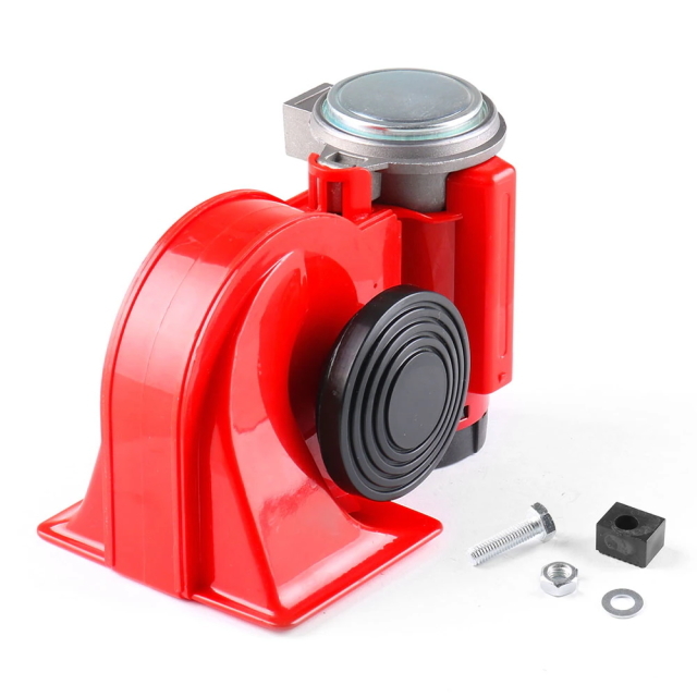 PFM compressor built-in one body air horn power exist sound space-saving design compressor horn 12V car Claxon 115dB electron horn red 