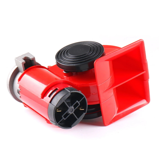 PFM compressor built-in one body air horn power exist sound space-saving design compressor horn 12V car Claxon 115dB electron horn red 