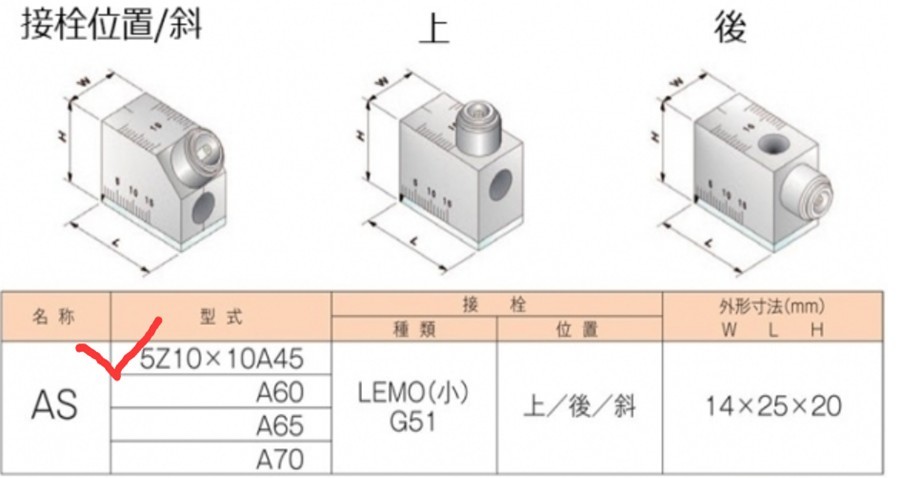 斜角探触子 5Z 10X10 A45 ジャパン　プローブ 開封未使用_画像2