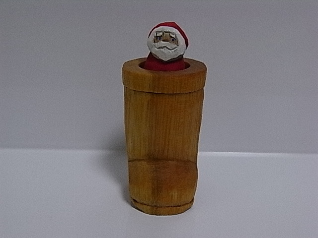 江籠正樹・木製・サンタクロース・クリスマスブーツ・小さい品_画像1
