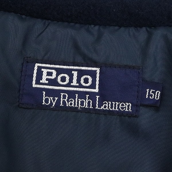 ヴィンテージ◆POLO RALPH LAUREN ポロ ラルフ ローレン ブラックウォッチ ロゴ ポニー刺繍 ダウン ジップ ジャケット 150 キッズ_画像5