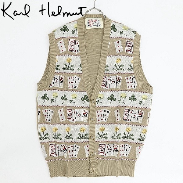  beautiful goods *Karl Helmut Karl hell m playing cards tongue popo three leaf total pattern cotton knitted the best beige 