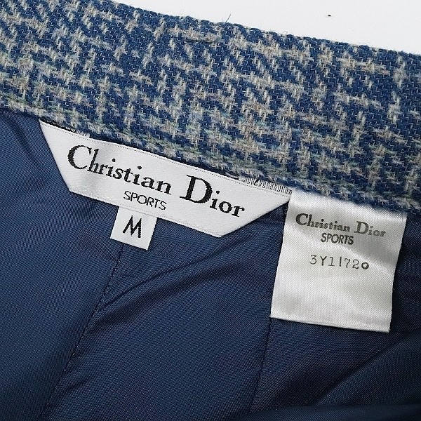  Vintage *Christian Dior Christian Dior check pattern wool tweed tuck tapered pants M