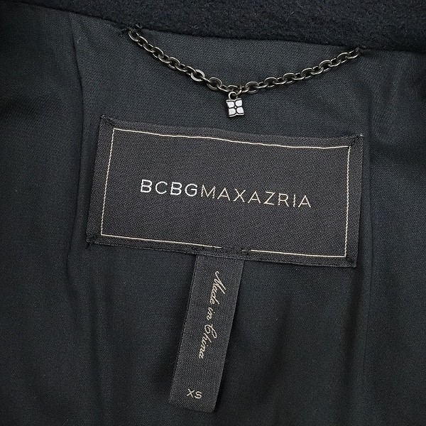 美品◆BCBG MAXAZRIA マックスアズリア EMERSON 裏地フリース 中綿 ジップ ジャケット 黒 ブラック XS_画像5