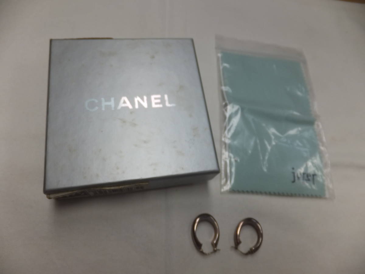 シャネル CHANEL フープピアス シルバー 925 アクセサリー　イヤリング　Sv925　14.7g　箱付き　送料込み　即決のみ_画像1