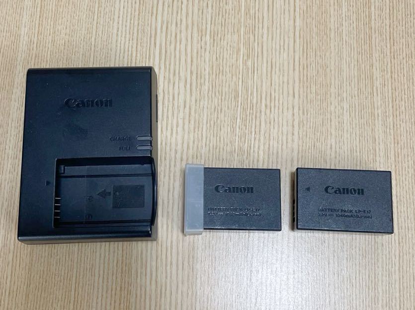 CANON キヤノン 純正 バッテリー 2個セットリチウムイオン LP -E17 Canon 充電器付きバッテリーチャージャー 一眼レフ カメラ 動作確認済