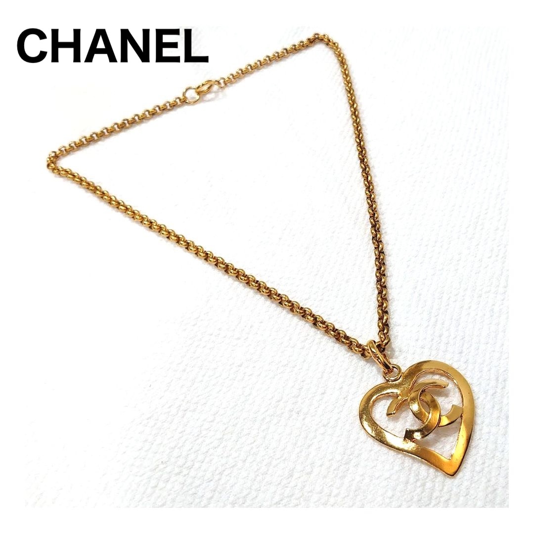 美品】CHANEL シャネル ネックレス ココマーク ハート モチーフ