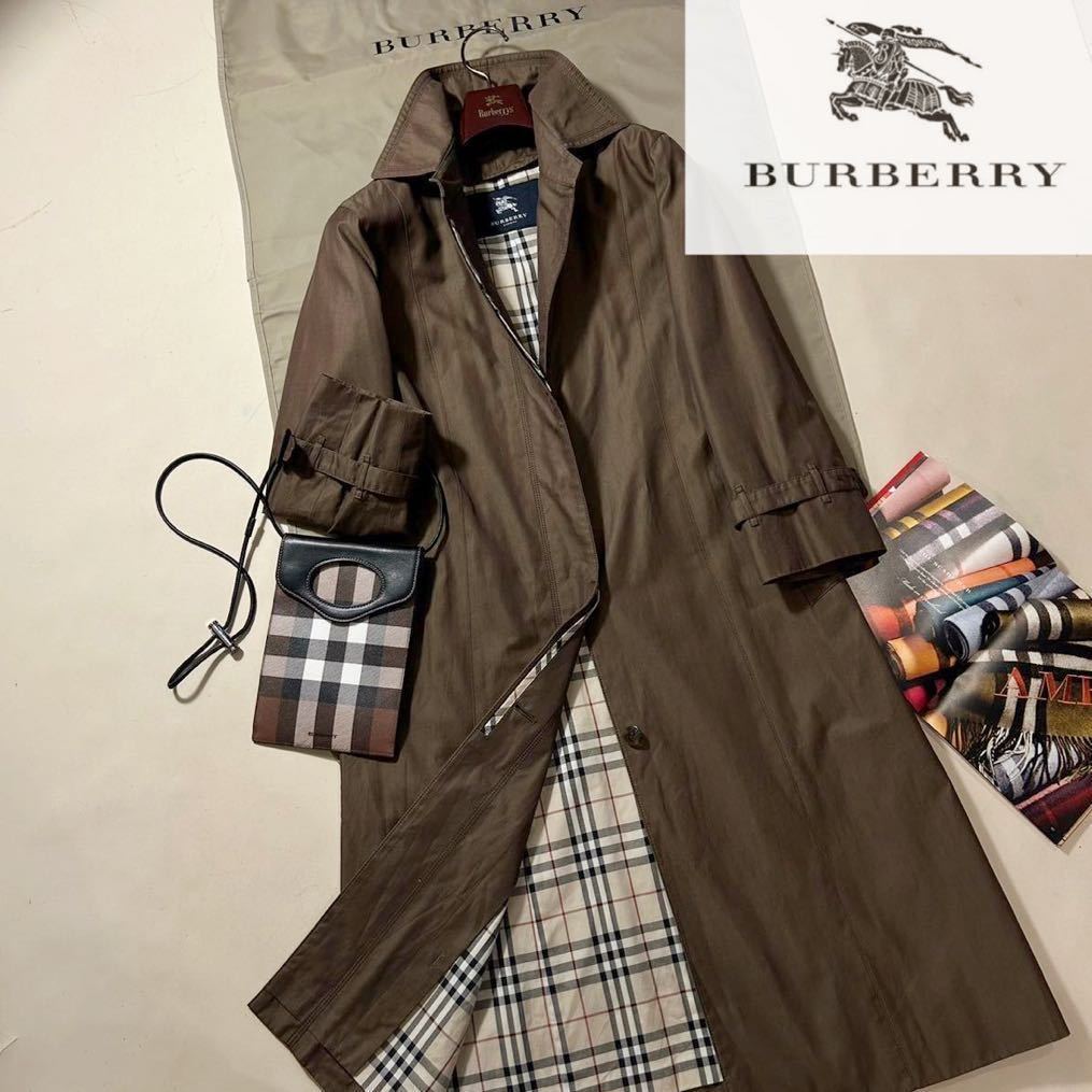 e14 光沢感〜定価15万●超美品　英国王室御用達!!BURBERRY LONDON●高級トレンチコート　ノバチェック　バーバリーコート　レディース　11 _画像1