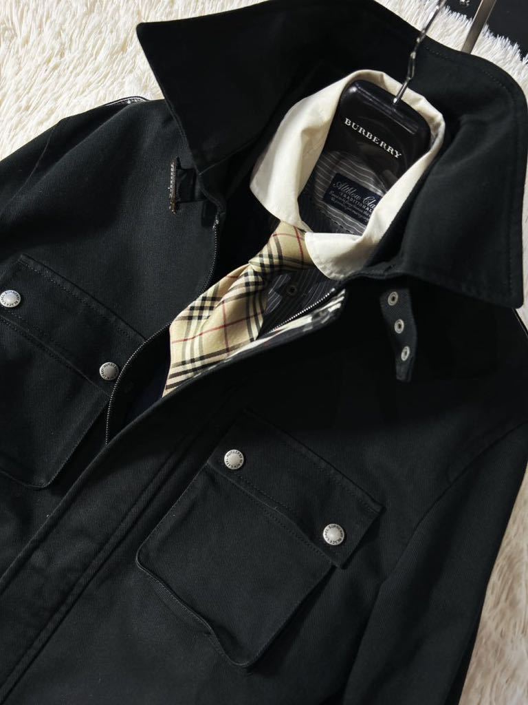 c19 定価12万●超美品BURBERRY BLACK LABEL●極暖!!厚地素材●男らしさ漂うコーデ!!高級トレンチコート●メンズ　バーバリーコート　L_画像3