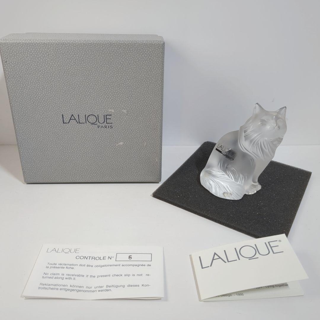 LALIQUE ラリック ネコ 猫 CAT クリスタル 置物 ペーパーウェイト_画像1