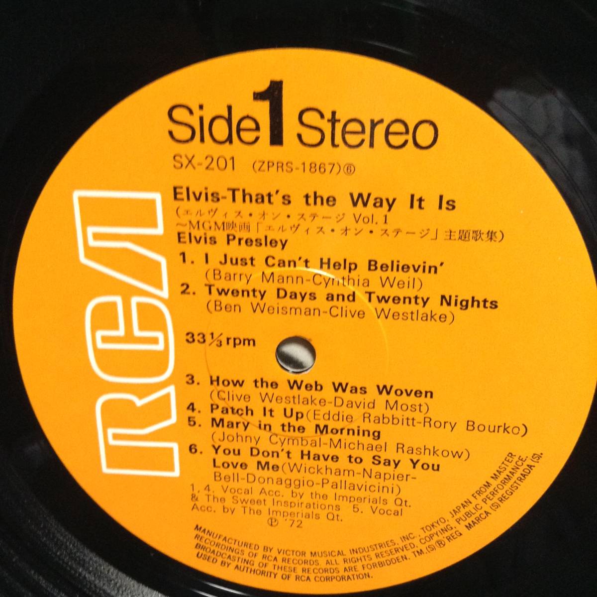 エルヴィス・オン・ステージVol.1／エルヴィス・プレスリー　(LPレコード)　That's The Way It Is/Elvis Presley_画像7