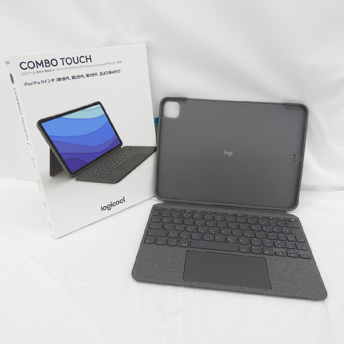 【中古品】Logicool ロジクール iPad Pro 11インチ用 キーボードケース COMBO TOUCH iK1176GRAr 11422778 1118_画像1