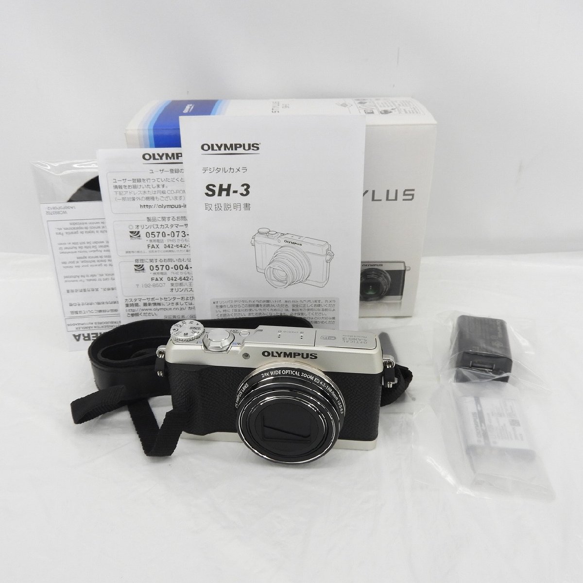 【中古品】OLYMPUS オリンパス デジタルカメラ STYLUS スタイラス SH-3 シルバー 11432317 1125_画像1